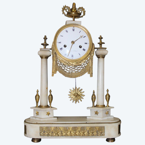 Louis XVI Marble And Bronze Clock Circa 1800