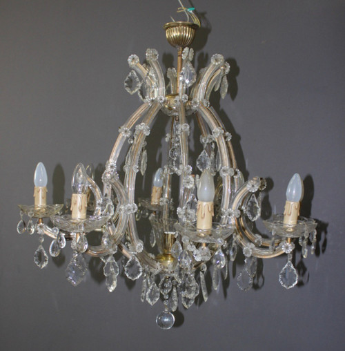 Murano eight-light chandelier About 1950