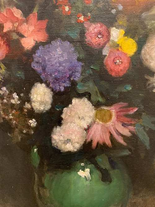 Bouquet de fleurs, daté de 1940, Ecole Anglaise