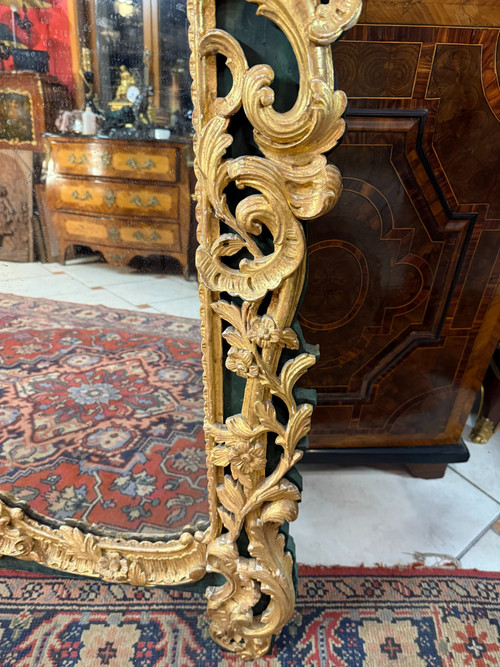 MIROIR DE STYLE LOUIS XV EN BOIS DORE