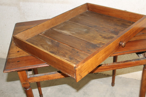 Louis XVI style writing desk in cherry wood from the 19th century