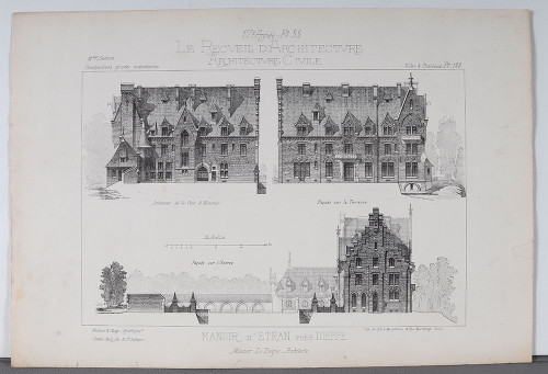 Architecture, Set of 3 engravings, 31x46 cm, early 20th century