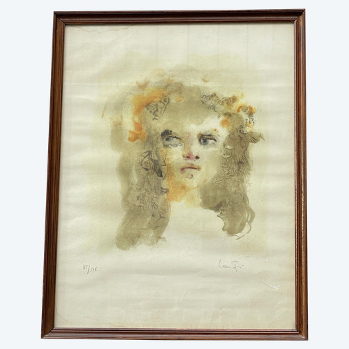 Leonor FINI : visage, lithographie signée et numérotée