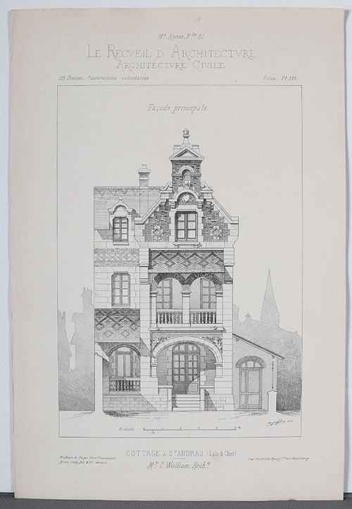 Architecture, Set of 3 engravings, 31x46 cm, early 20th century