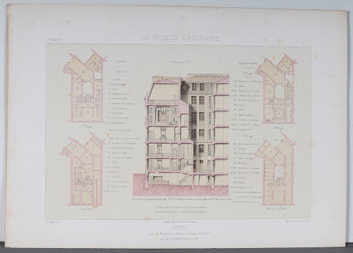 Architecture, Set of 3 silkscreen prints, 32x45cm, early 20th century