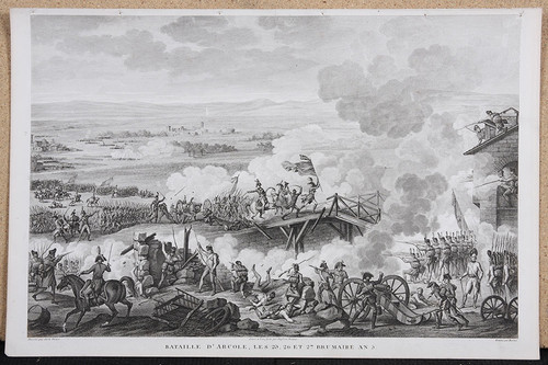 Set of 4 engravings from the early 19th century, Napoleon Bonaparte, 33x45cm, the great battles