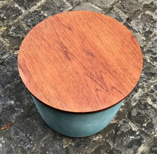 Pair of “drum” tables, end tables, bedside tables by Roger Landault, designed around 1950