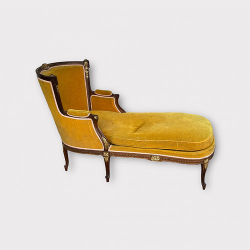 Louis XVI Style Bench - Chaise Longue - Daybed in Mahogany from the Napoleon III Period