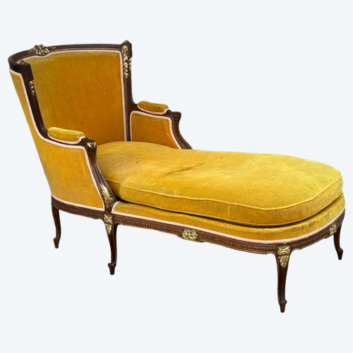 Louis XVI Style Bench - Chaise Longue - Daybed in Mahogany from the Napoleon III Period