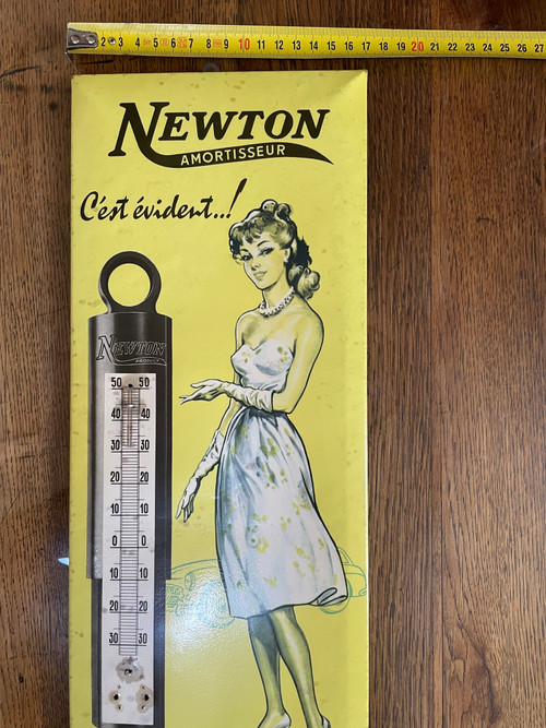 Publicité thermomètre pour les amortisseurs Newton garage