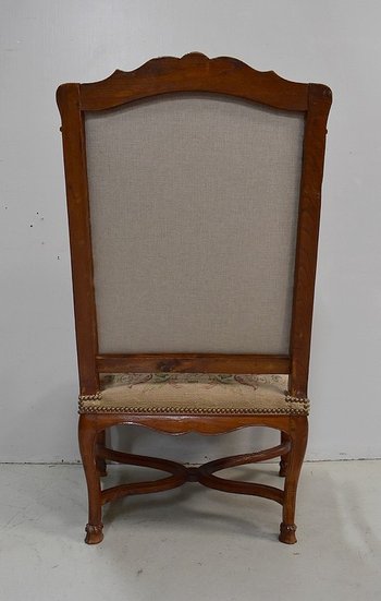 Armchair in Ash and cross stitch, Regency period - Early 18th century