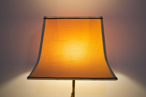 Brass reed lamp by Maison Jansen