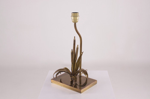 Brass reed lamp by Maison Jansen