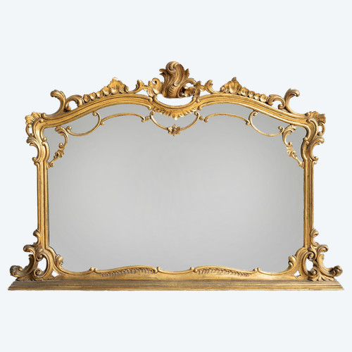 Miroir doré ancien de la fin du 20ème siècle.