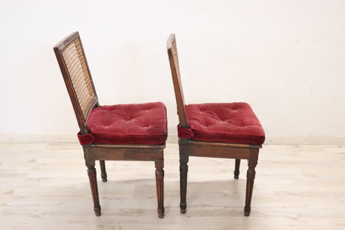 Walnut and Vienna Straw Sofa with Chairs,18th Century