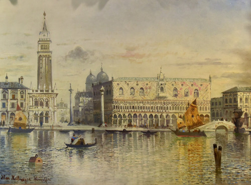 Venice With St. Mark's Square And The Doge's Palace, Maximilian Heilmaier (1869 - 1923) Signed