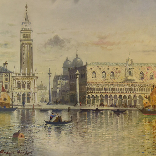 Venice With St. Mark's Square And The Doge's Palace, Maximilian Heilmaier (1869 - 1923) Signed