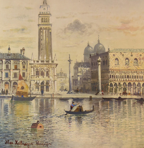 Venice With St. Mark's Square And The Doge's Palace, Maximilian Heilmaier (1869 - 1923) Signed