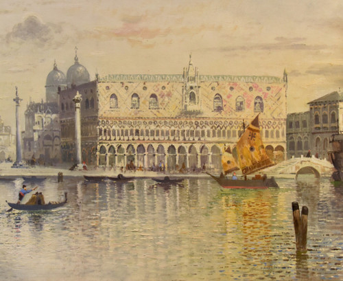 Venice With St. Mark's Square And The Doge's Palace, Maximilian Heilmaier (1869 - 1923) Signed