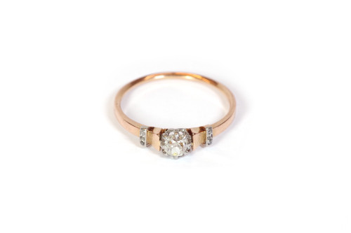 Solitär-Diamantring 0,25 ct aus 18 Karat Roségold und Platin, Hochzeit, Verlobung