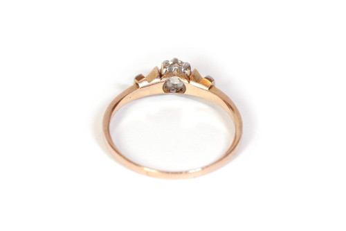 Solitär-Diamantring 0,25 ct aus 18 Karat Roségold und Platin, Hochzeit, Verlobung