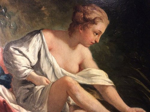 Sconto 25% fino al 30.11 - Dopo François BOUCHER - La Surprise - Olio su tela - XIX secolo