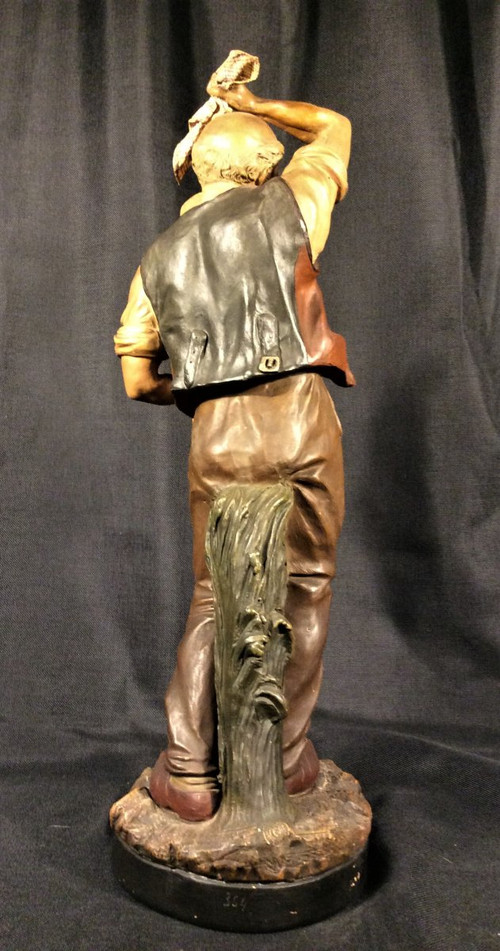 25% discount until 11/30 - Joseph Le GULUCHE - Polychromed Terracotta - 19th century