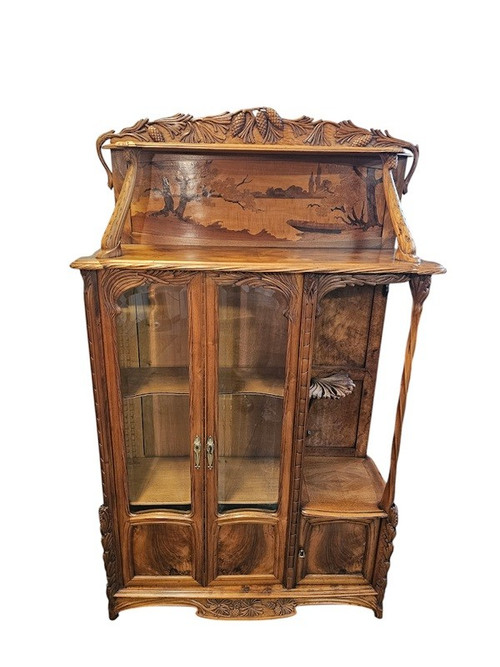 Art Nouveau display case from the Nancy School "Pine Cones"