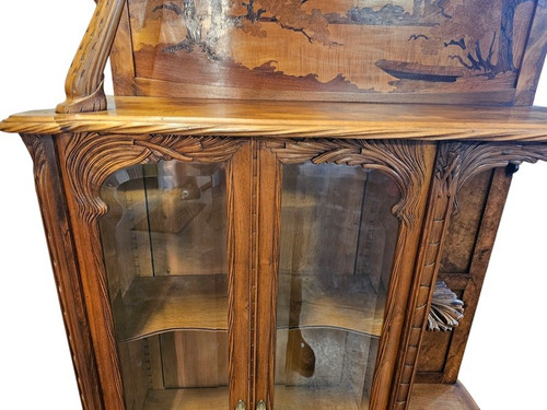 Art Nouveau display case from the Nancy School "Pine Cones"