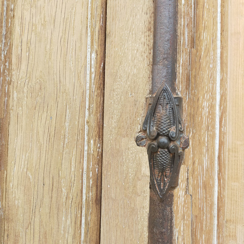 Double Haussmann Door, 18810 Period, Decorated With Flowers And Scrolls