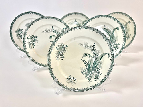 Service de Table "Muguet" - Manufacture Saint Amandinoise - 18 assiettes, Début XXᵉ Siècle