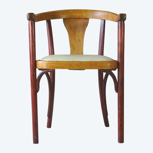 Thonet Art Deco armchair 1930, No. A 967 F, leather saddle.