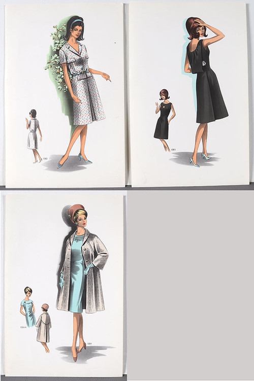 Fashion, Set of 23 screen prints, 22 x 33 cm, circa 1960