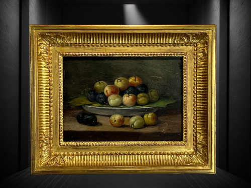 QUADRO / QUADRO / OLIO SU TAVOLA FIRMATO “PEREZ” NATURA MORTA CON FRUTTA