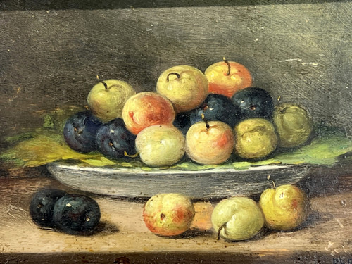 QUADRO / QUADRO / OLIO SU TAVOLA FIRMATO “PEREZ” NATURA MORTA CON FRUTTA