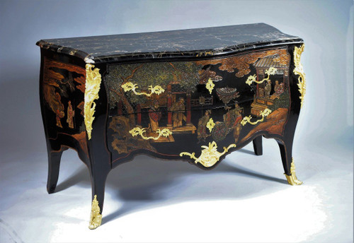 Remise de 25\% -  Commode Louis XV Laque De Coromandel –  XIXème Siècle