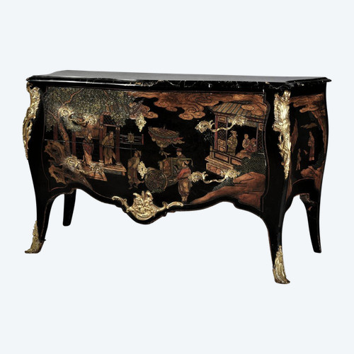 Remise de 25\% -  Commode Louis XV Laque De Coromandel –  XIXème Siècle