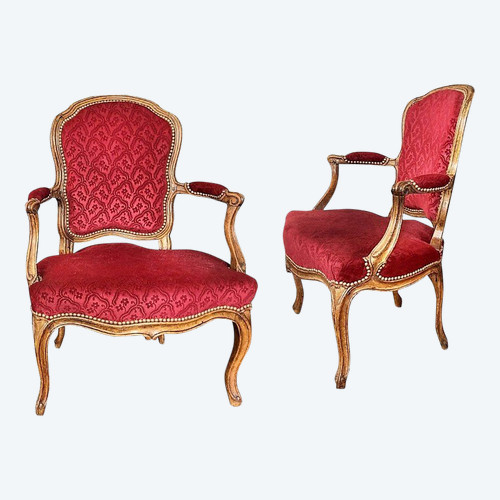 Remise 25\% - Estampillés SENE - Paire de fauteuils cabriolets - XVIII ème