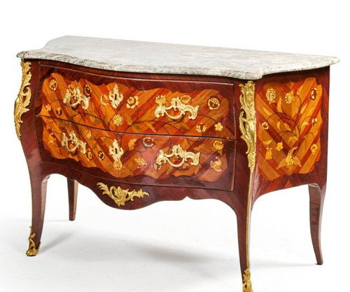  REMISE de 25\% - Estampillée  Walter – Commode  En Marqueterie – XVIIIème