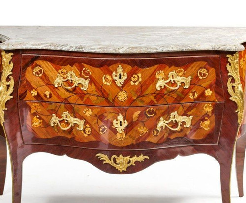  REMISE de 25\% - Estampillée  Walter – Commode  En Marqueterie – XVIIIème