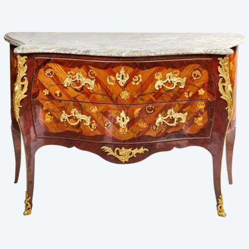  REMISE de 25\% - Estampillée  Walter – Commode  En Marqueterie – XVIIIème