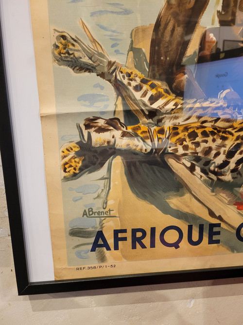 BRENET - Original Air France West Africa Poster