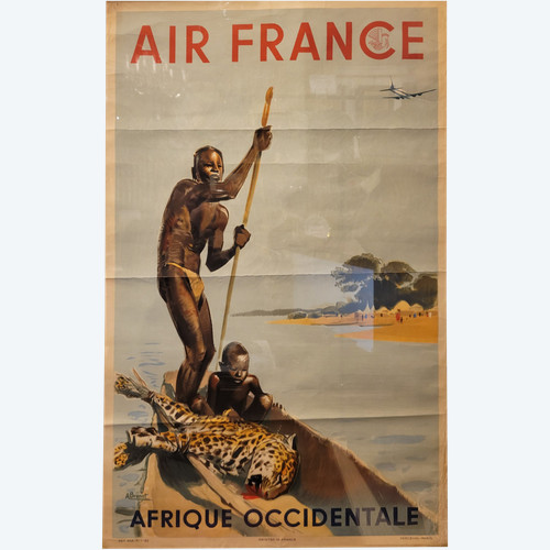 BRENET - Original Air France West Africa Poster