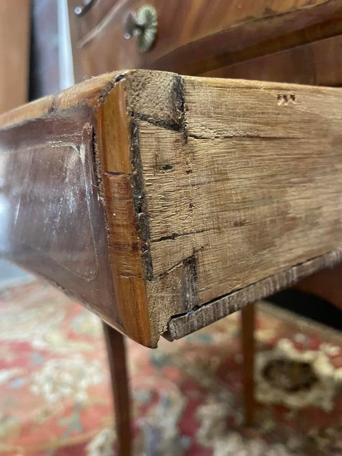 Pair of Louis Transition bedside tables in marquetry