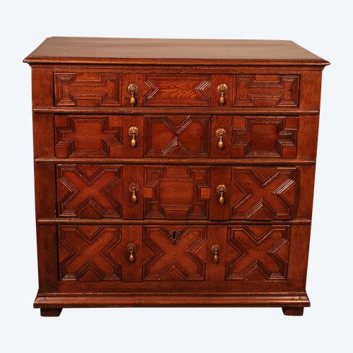 17th Century Jacobean Oak Chest Of Drawers