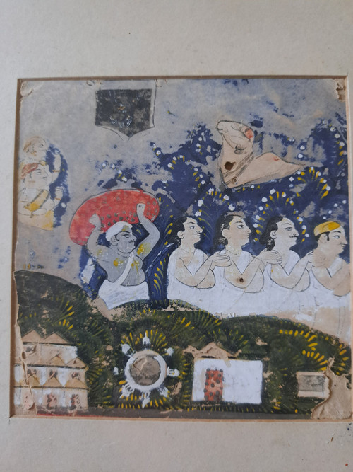 Indian Miniature, Discovery of the Image of Sri Nathji, Pigments on Paper, 18th/19th Century.