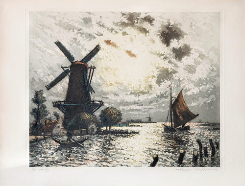 Arsene Chabanian Dutch Landscape Aquatint Etching Engraving