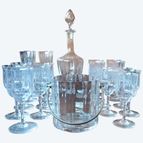 Service verres carafe seau cristal de Baccarat  Modèle Capri 20 Pièces 