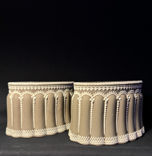 Wedgwood, Pair of biscuit planters, cache pots