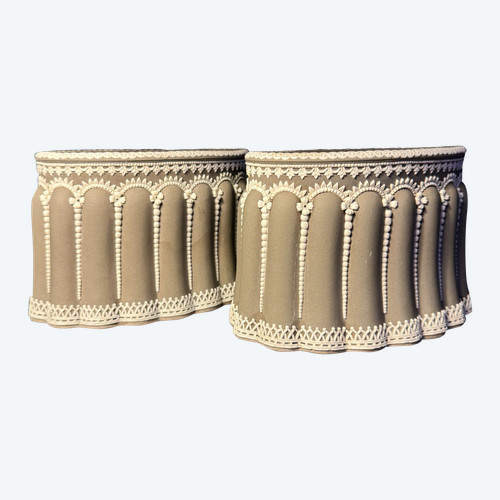 Wedgwood, Pair of biscuit planters, cache pots